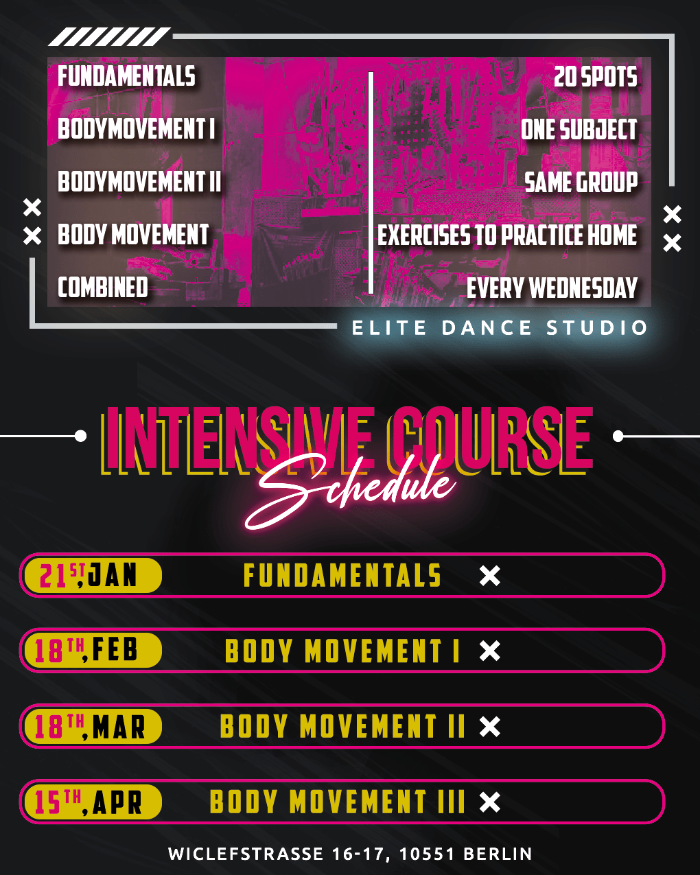 Intensive Course Schedule