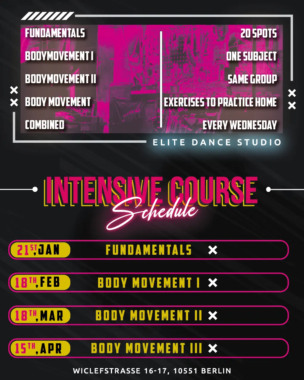 Intensive Course Schedule